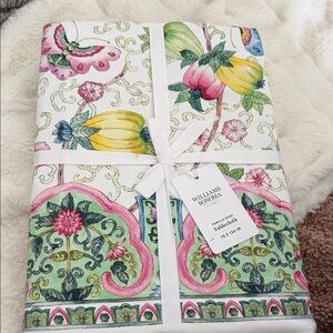 Williams Sonoma Fruit & Floral Tablecloth in Pink, Yellow, Green, Blue